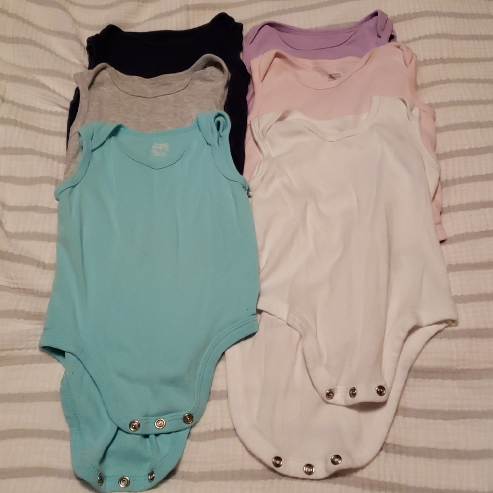 6 pack sleeveless onesies